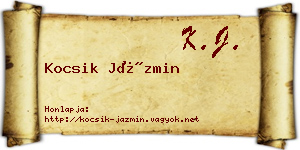 Kocsik Jázmin névjegykártya